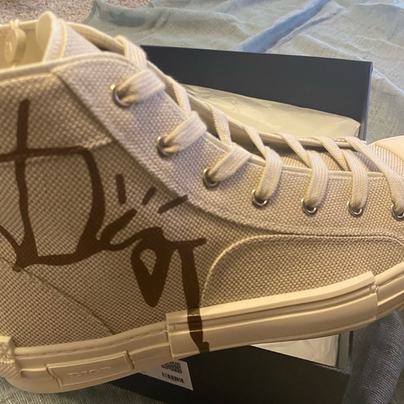 Dior Men's Canvas Sneakers - Cream and Brown - Picture 1 of 12